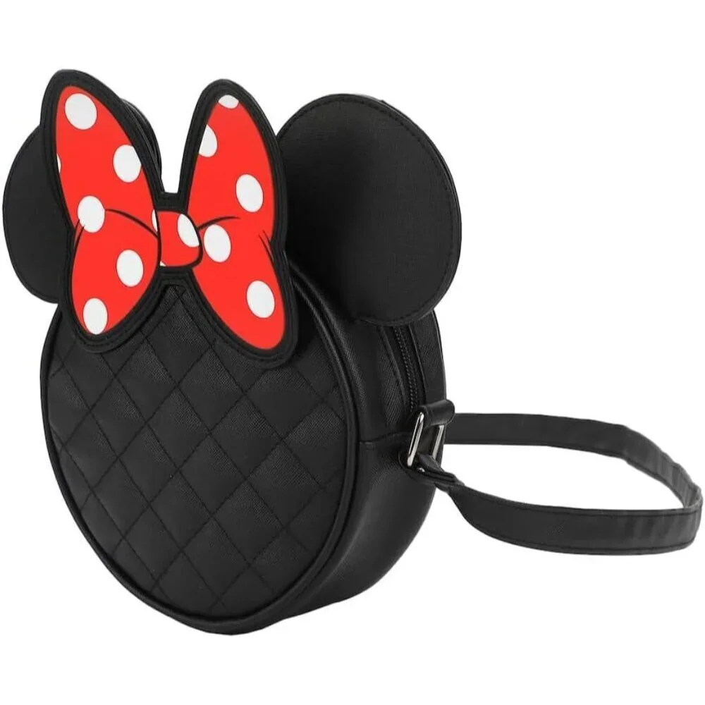 Minnie Mouse Ears Crossbody Bag Quilted PU Compact Disney Accessory